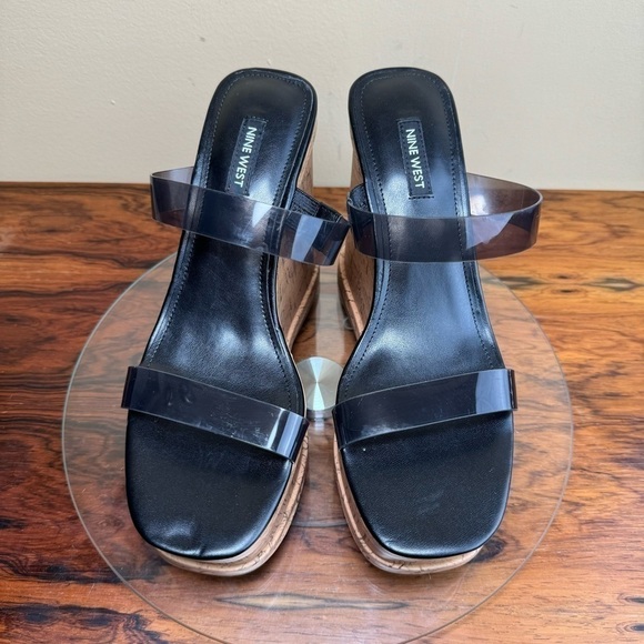 Nine West Rapps Platform Wedge Sandal - smoke black - Picture 8 of 15